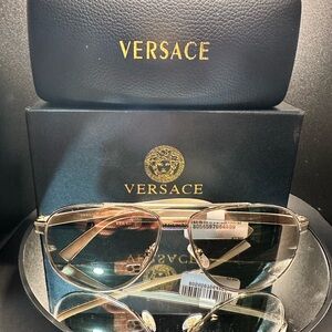 Versace Gold and Black Sunglasses